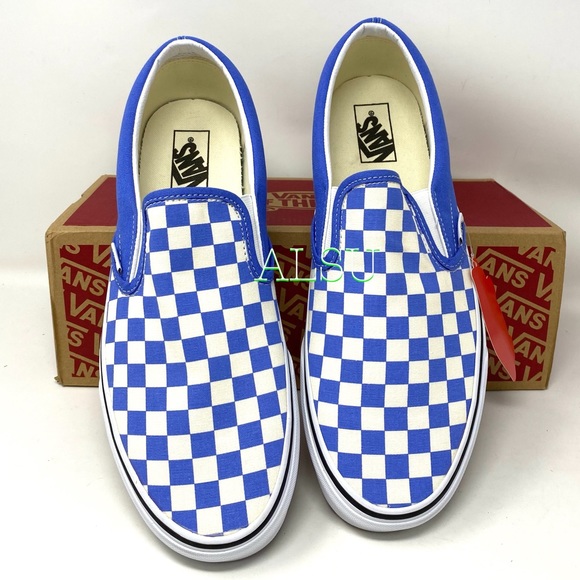 VANS Classic Slip On Checkerboard Blue Women’s - Picture 4 of 8